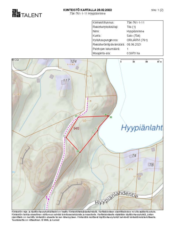 Vapaa-ajan tontti, Hyypiänrinne, 3970m², Salo | Fiskars Village